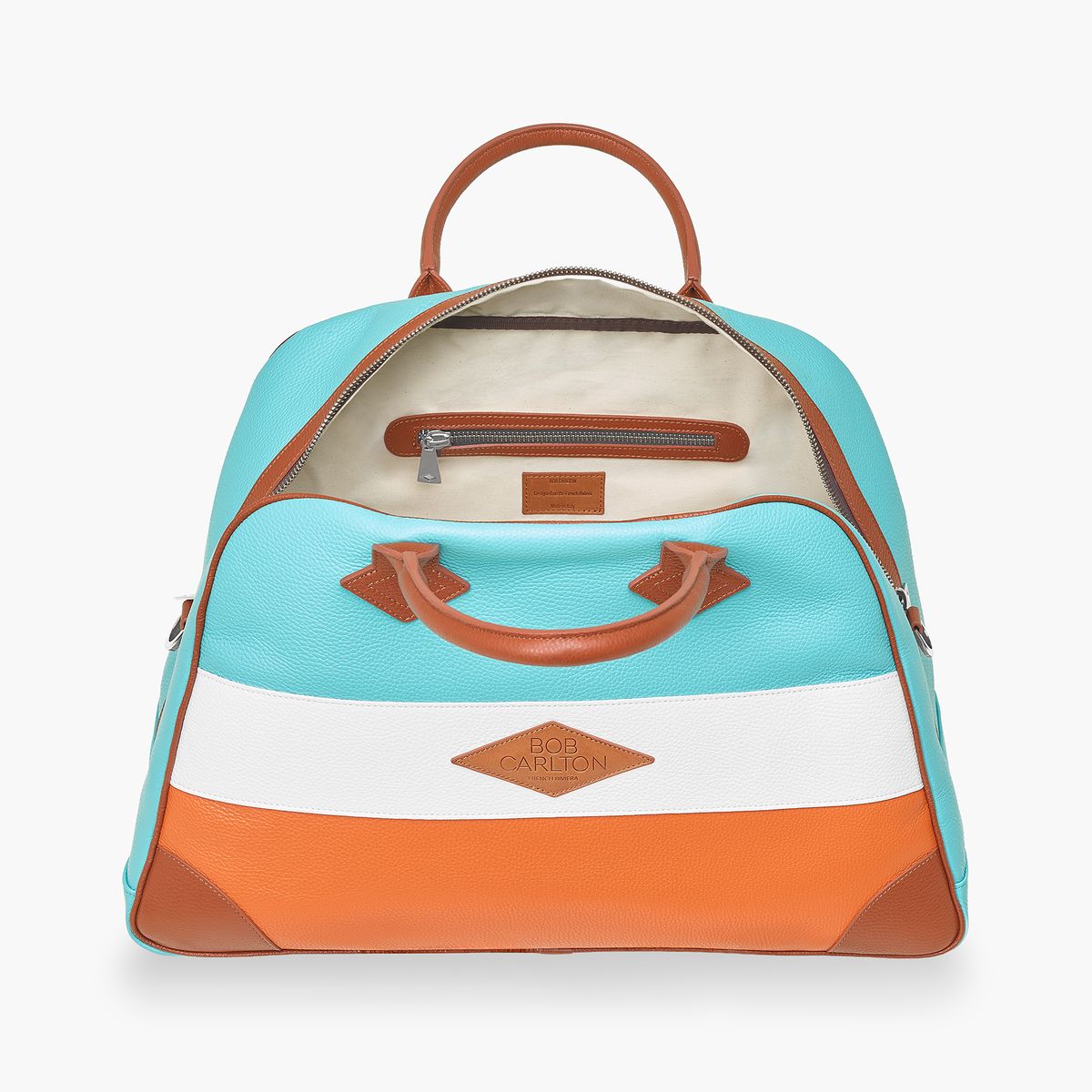 RIVIERA weekendbag turkis/hvit/orange
